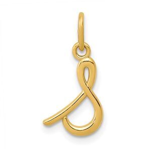 14k Yellow Gold, Claire Collection Mini Lower Case Initial S Charm
